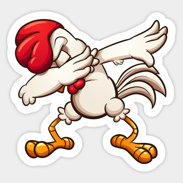 Dabbing cartoon chicken